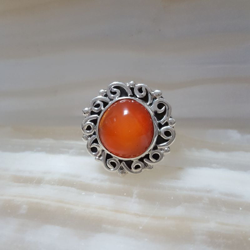 Anillo de Ópalo de Fuego Plata 925 Talla 6.5 Mod 364 - Caleidoscopio