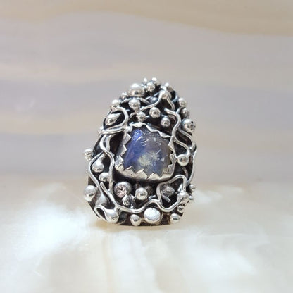 Anillo de Ópalo Azul Plata 925 Medida 6 Mod 1506 - Caleidoscopio