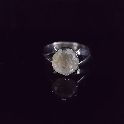 Anillo de Cuarzo Rutilado Dorado en Plata 925 Medida 6 - Caleidoscopio