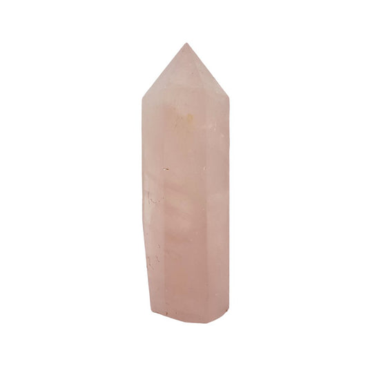 Punta Generador Obelisco Cuarzo Rosa Natural 32 - 41 gr 6 cm Altura