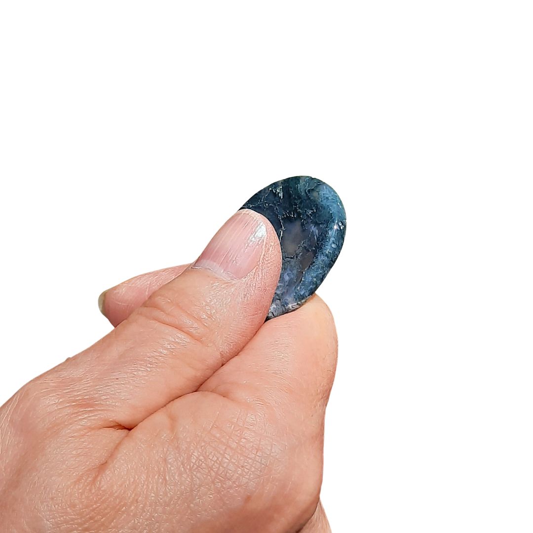 Ágata Musgo "Worry Stone" 3.5 cm  x  2.8 cm aproximadamente