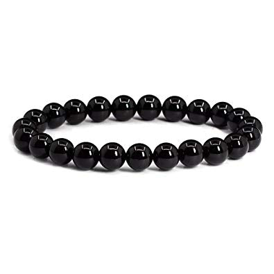 Pulsera Turmalina Negra Cuentas de 8 mm. Protección - Caleidoscopio