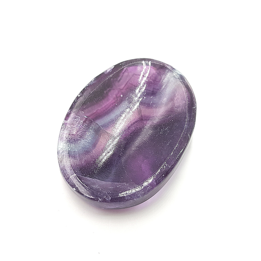 Fluorita Morada Rallada "Worry Stone" Piedra calmante 3.8 x 3 cm