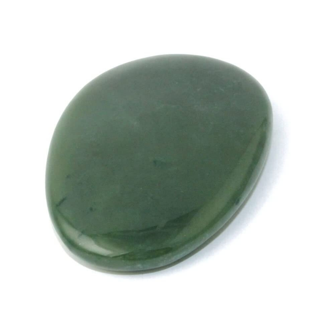 Jade Verde "Worry Stone" de 3.5 cm  x  2.8 cm aproximadamente - Caleidoscopio