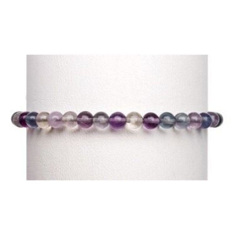 Pulsera Fluorita Morada Cuentas de 4 mm. Protección, Estructura - Caleidoscopio