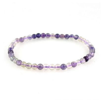 Pulsera Fluorita Morada Cuentas de 4 mm. Protección, Estructura - Caleidoscopio