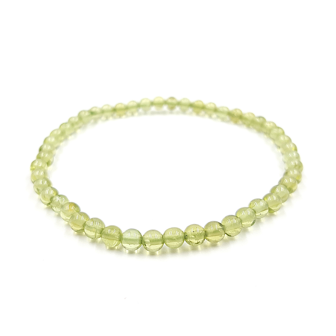 Pulsera Peridoto 4 mm. Elástica